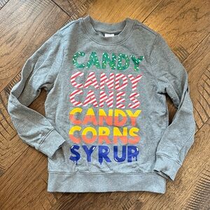 Hanna Andersson x Elf Festive Gray Kids Sweatshirt with Colorful Text